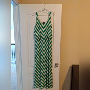 Angie White/Green Maxi Dress